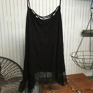 Black slip with lace